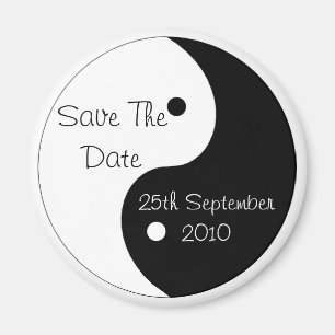 Aimant Yin Yang Enregistrer Le Mariage Date