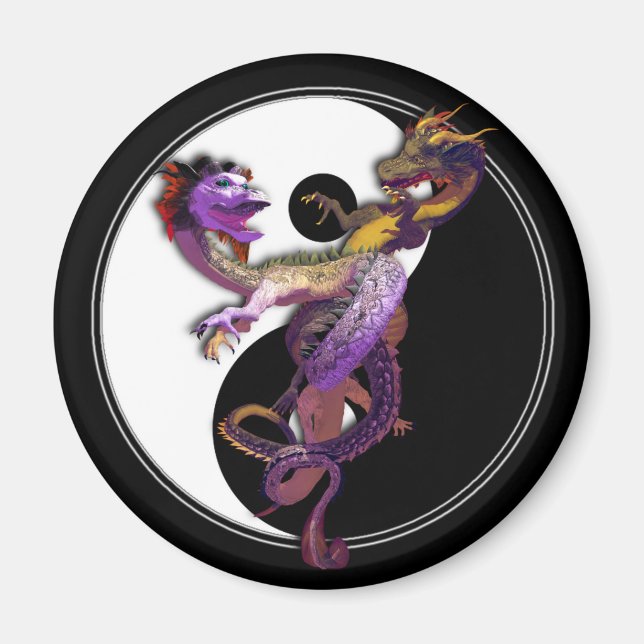 Aimant Yin Yang et les dragons Danse de l'Amour (Devant)