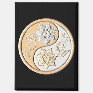 Aimant Yin Yang or et argent