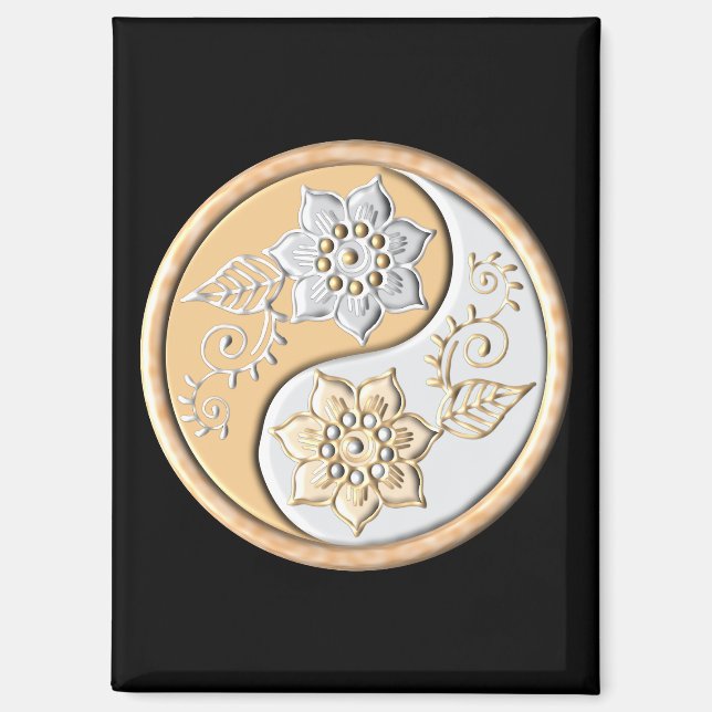 Aimant Yin Yang or et argent (Recto)