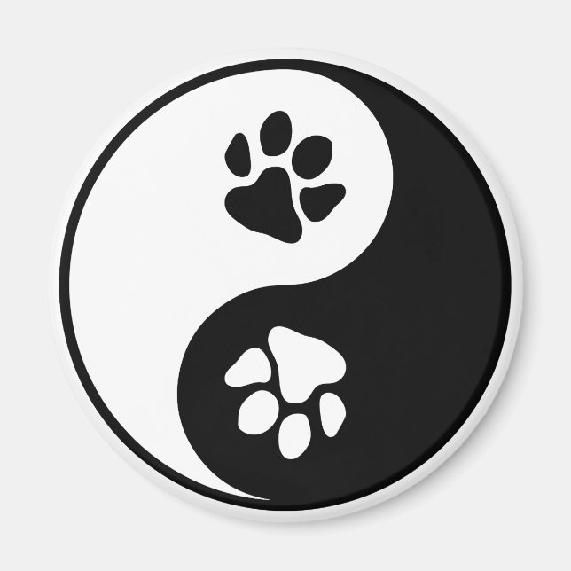 Aimant Yin Yang Paw (Couleurs Personnalisées) (Devant)