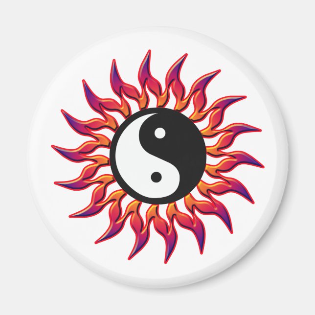 Aimant Yin Yang Sun flamboyant (Devant)
