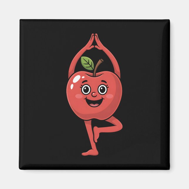 Aimant Yoga aux fruits de pomme  (Devant)