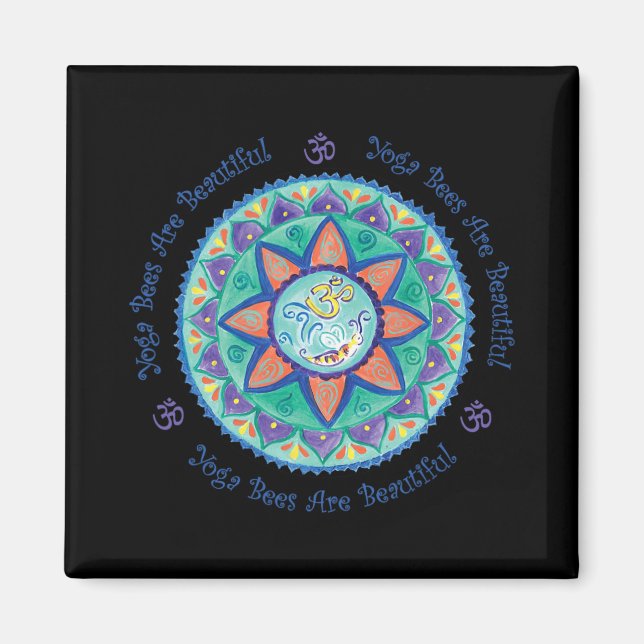 Aimant Yoga Bees Om Mandala  (Devant)