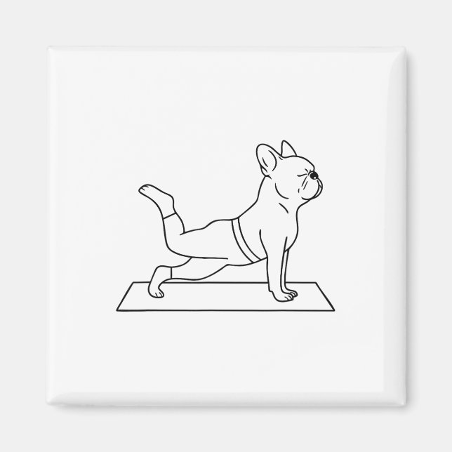 Aimant Yoga de Bouledogue Français Drôle Frenchie  (Devant)