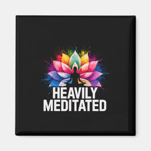 Aimant Yoga Fleur de Lotus Médité Lourde Aquarelle Zen