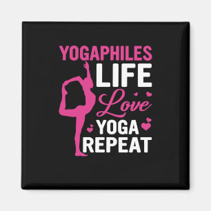 Aimant Yoga Lover Yoga Life Love Yoga Répéter