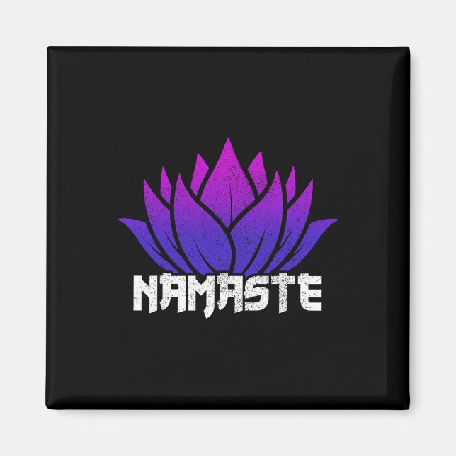Aimant Yoga Namaste Bouddha Fleur de Lotus Bouddhisme Yog (Devant)