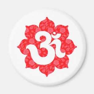 Aimant Yoga OM en rouge de Lotus