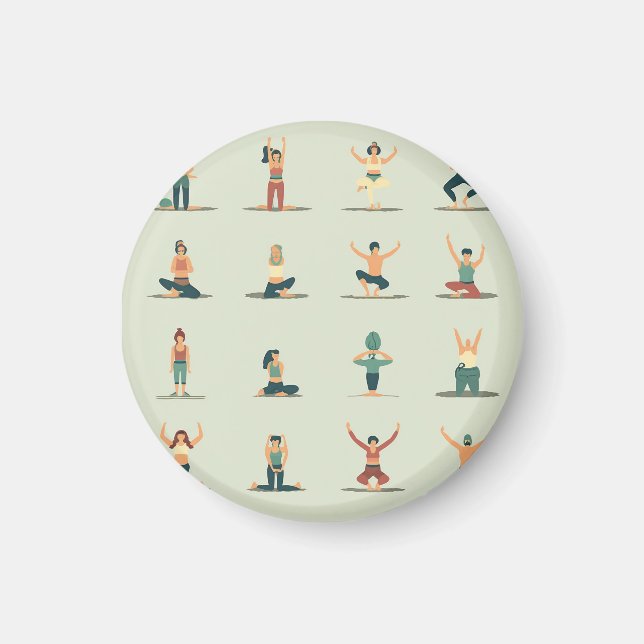 Aimant Yoga, pilates, badge thématique (Devant)