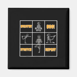 Aimant Yoga squelette Halloween drôle respire fantôme éti