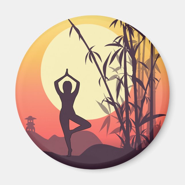 Aimant Yoga Sunset Love (Devant)
