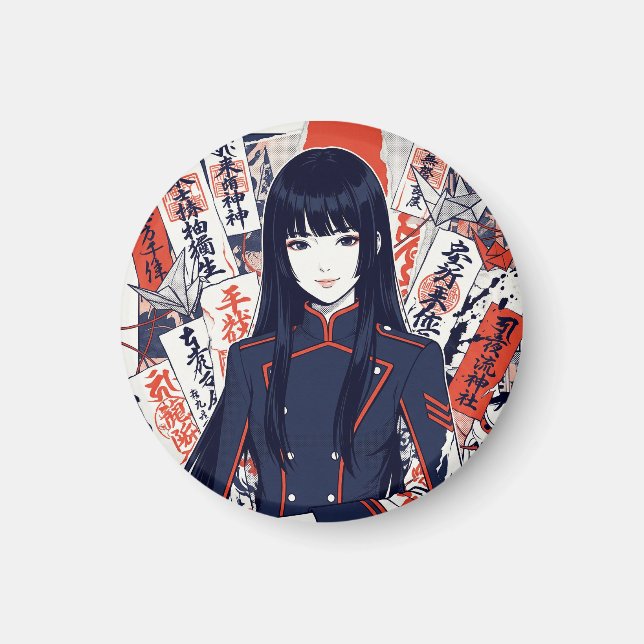 Aimant Yokai and protective talismans depicted in a Japan (Devant)