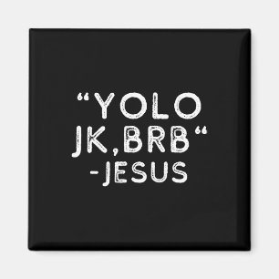 Aimant Yolo Jk Brb Jesus Drôle Pâques Jour Bible Vintage