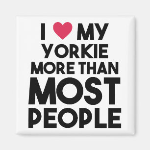 Aimant Yorkie au-dessus des personnes