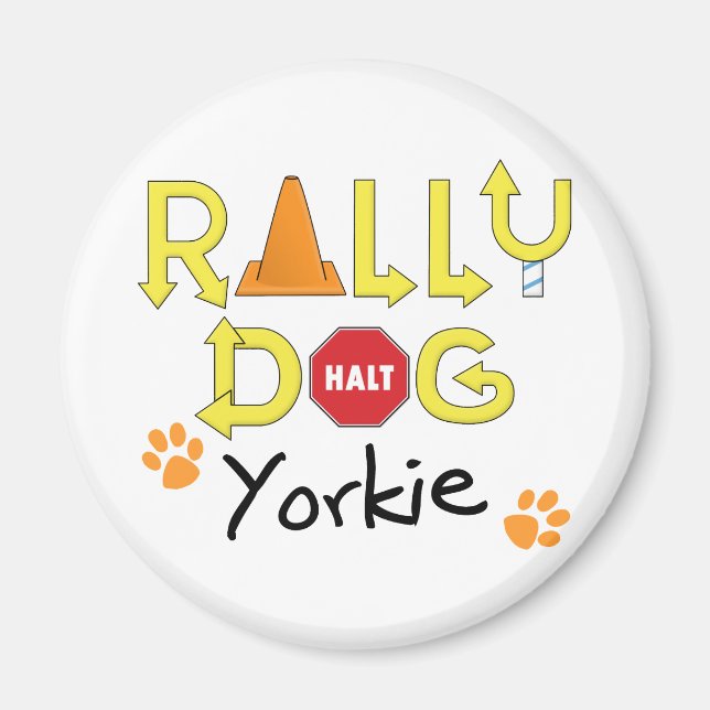 Aimant Yorkie Rally Dog (Devant)