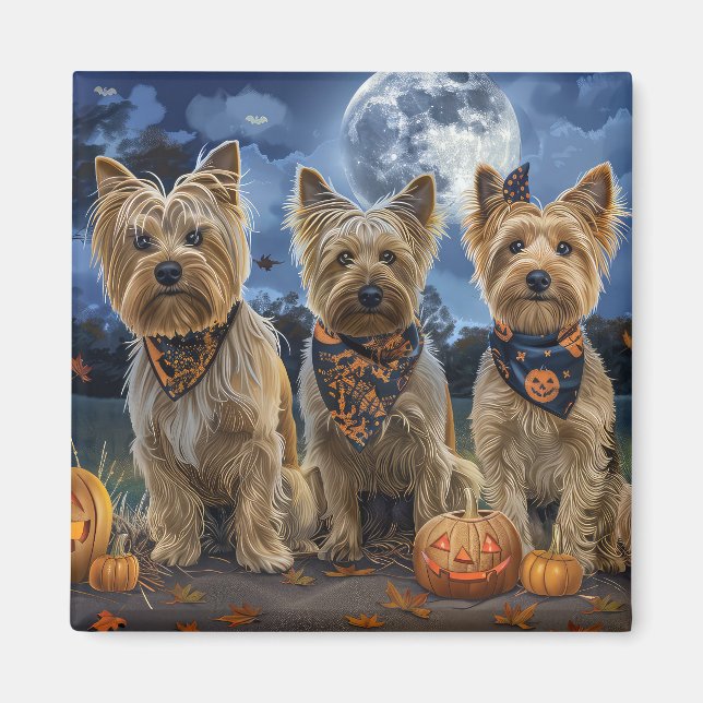 Aimant Yorkipoo Halloween Épouvantable (Devant)