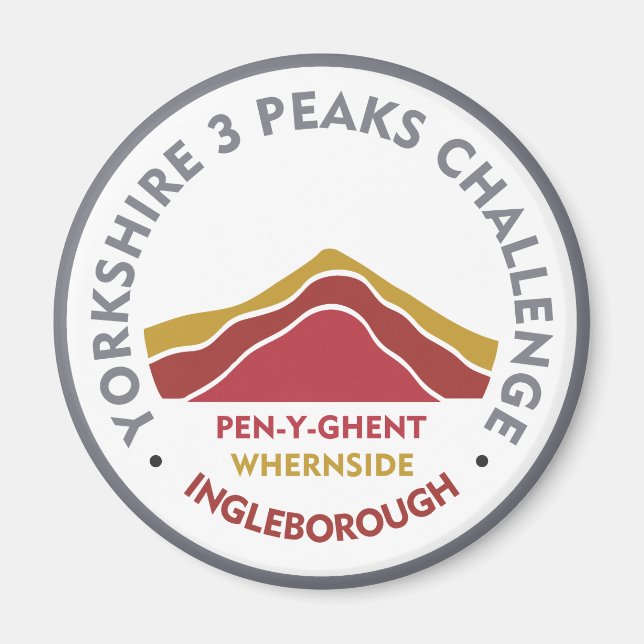 Aimant Yorkshire 3 Peaks Challenge Hiking Route (Devant)