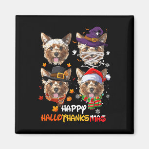 Aimant Yorkshire Chien Hallothanksmas Halloween Thanksgiv