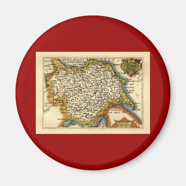 Aimant Yorkshire Comté Angleterre Ancien Atlas Antiquaire (Devant)