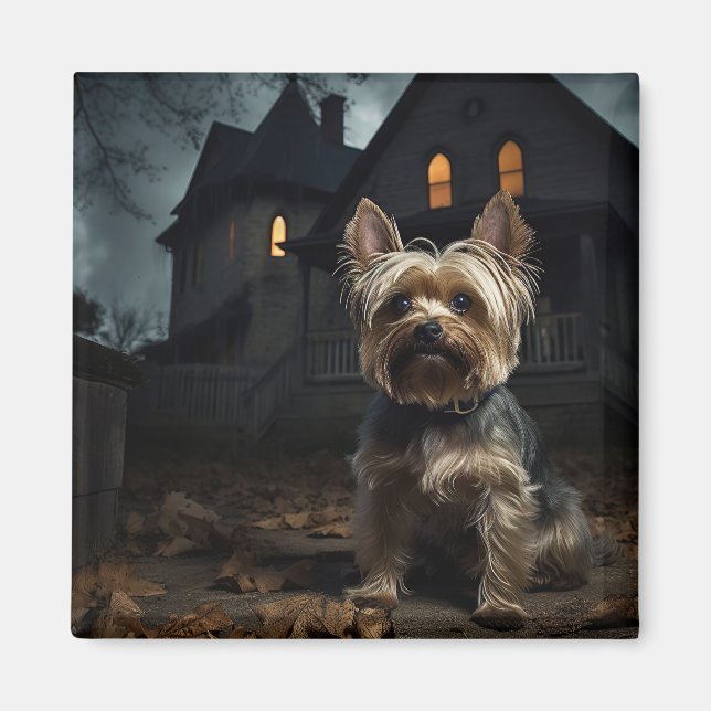 Aimant Yorkshire Terrier Halloween Épouvantable (Devant)