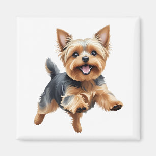 Aimant Yorkshire Terrier Joyeux Jouer Fun Jouer Joyeux