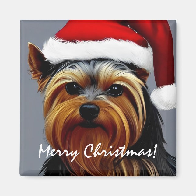 Aimant Yorkshire Terrier Noël (Devant)