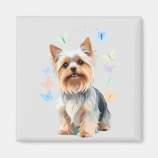 Aimant Yorkshire Terrier Vector Peinture Adorable Joie Am (Devant)