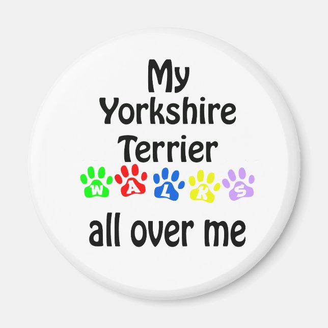 Aimant Yorkshire Terrier Walks Design (Devant)
