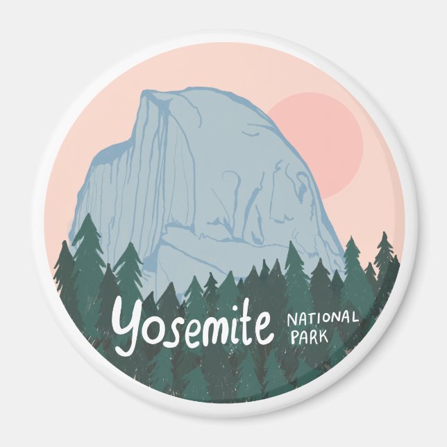Aimant Yosemite National Park Half Dome Pink (Devant)