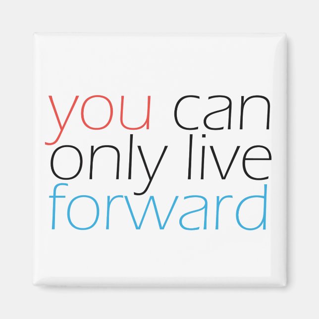 Aimant You can only inspirational quota red blue text (Devant)