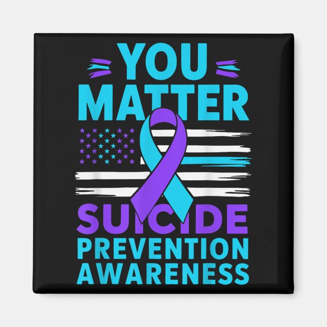 Aimant You Suicide Prevention Awareness Teal Purple Ribbo (Devant)