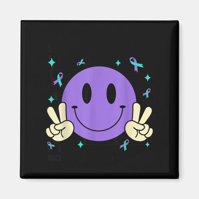 Aimant You Teal Purple Ribbon Suicide Prevention Awarenes (Devant)