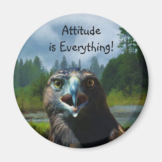 Aimant Young Bald Eagle et Misty Alaskan River (Devant)