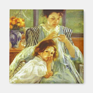 Aimant Young Mother Sewing