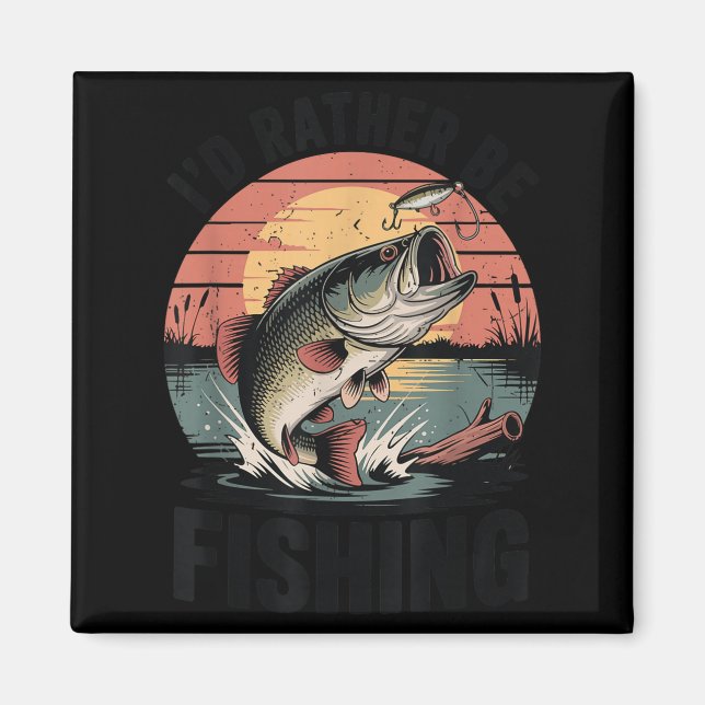 Aimant Youth I'd Rather Be Fishing-shirt Boy Largemouth B (Devant)