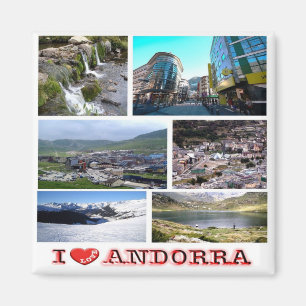 Aimant zAD019 I LOVE Andorra, Mosaic, Frigo