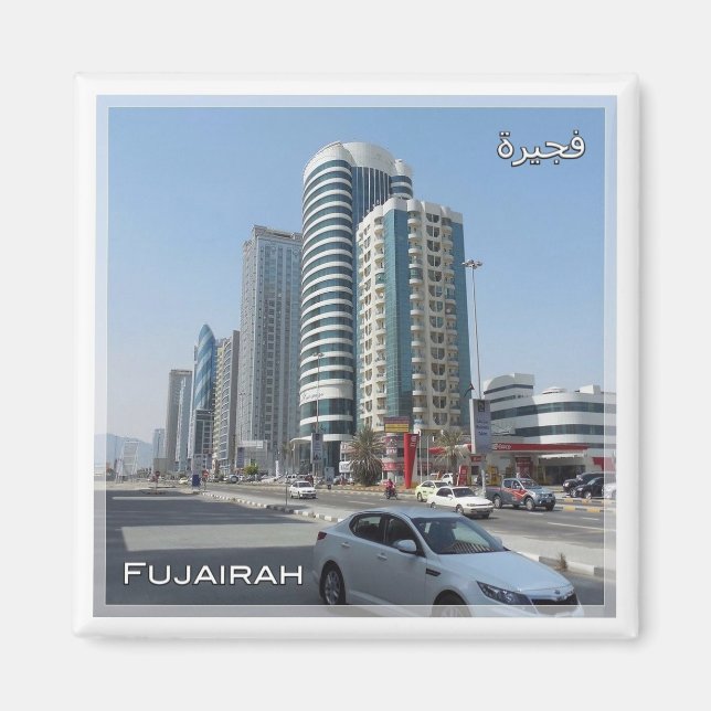 Aimant zAE030 Bâtiments FUJAIRAH, EAU, Moyen-Orient, (Devant)