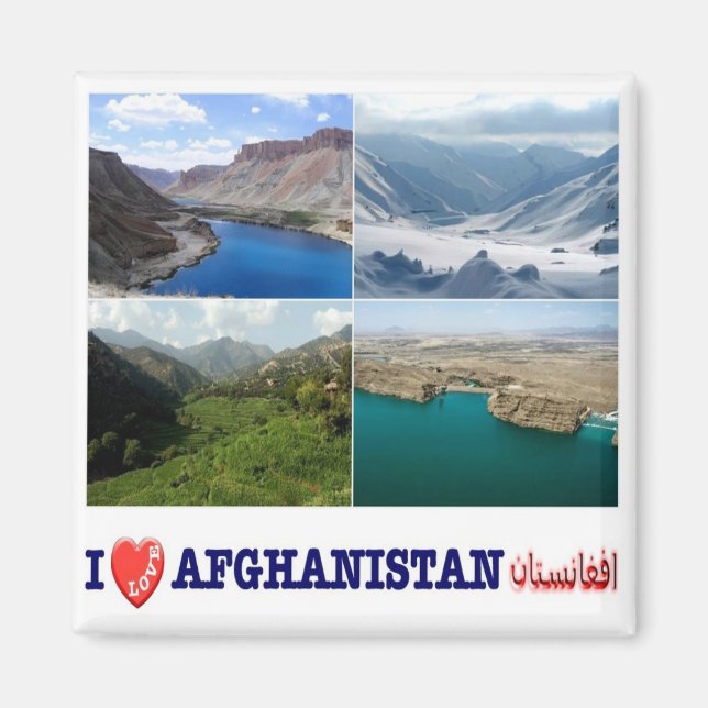 Aimant zAF005 I Love AFGHANISTAN, Paysages, Frigo (Devant)