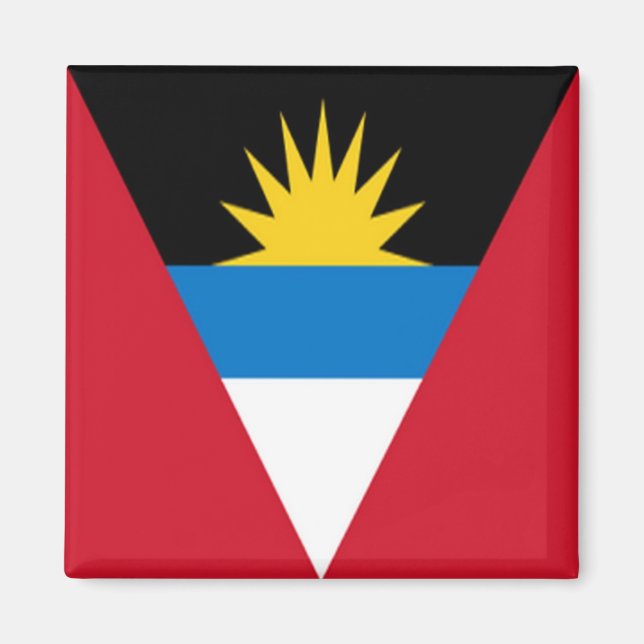 Aimant zAG001 ANTIGUA Et DRAPEAU BARBUDA, Amérique, Réfri (Devant)