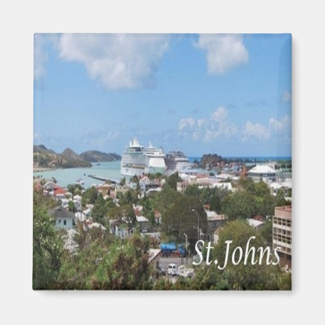 Aimant zAG006 SAINT JOHN, Antigua-et-Barbuda, réfrigérate (Devant)