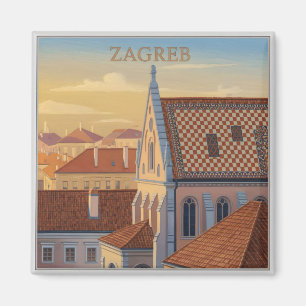 Aimant Zagreb - Croatie - Voyage Rétro