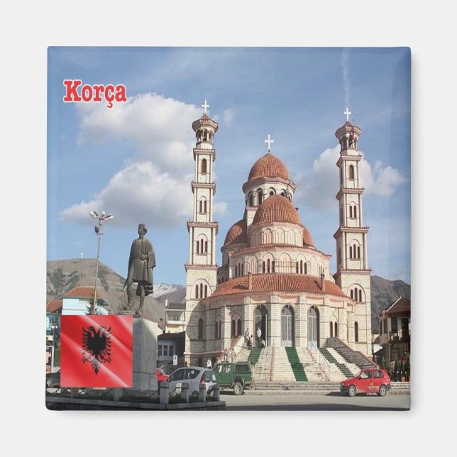 Aimant zAL011 KORÇË Albanie, Frigo (Devant)