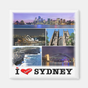 Aimant zAU014 SYDNEY, Mosaïque, Australie, Océanie, Réfri