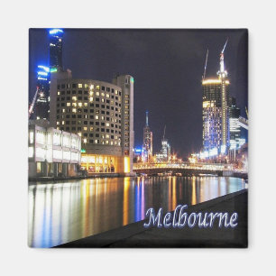 Aimant zAU050 MELBOURNE par Night, Australie, Fridge