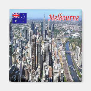 Aimant zAU058 MELBOURNE, Vue aérienne, Australie, Frigo