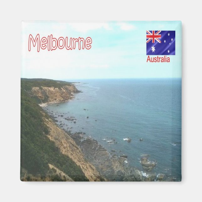 Aimant zAU067 MELBOURNE, Australie, Océanie, Frigo (Devant)
