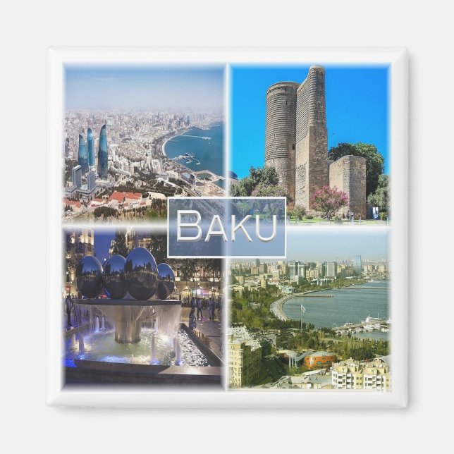 Aimant zAZ004 BAKU, Azerbaïdjan, Asie, Frigo (Devant)