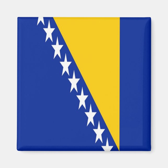 Aimant zBA001 DRAPEAU BOSNIEN, Bosnie-Herzégovine, réfrig (Devant)