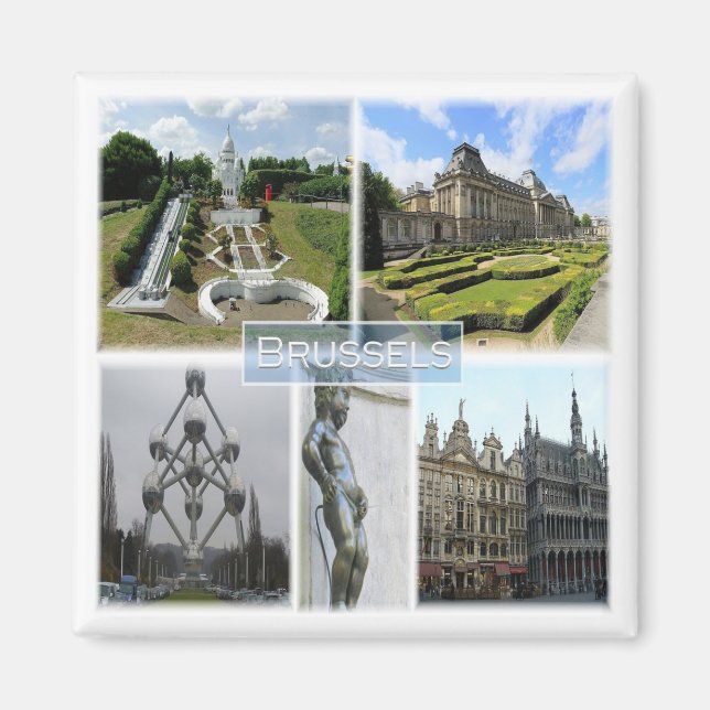 Aimant zBE005 BRUXELLES, Manneken Pis, Belgique, Frigo (Devant)